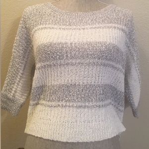 Striped Cropped Knit Sweater